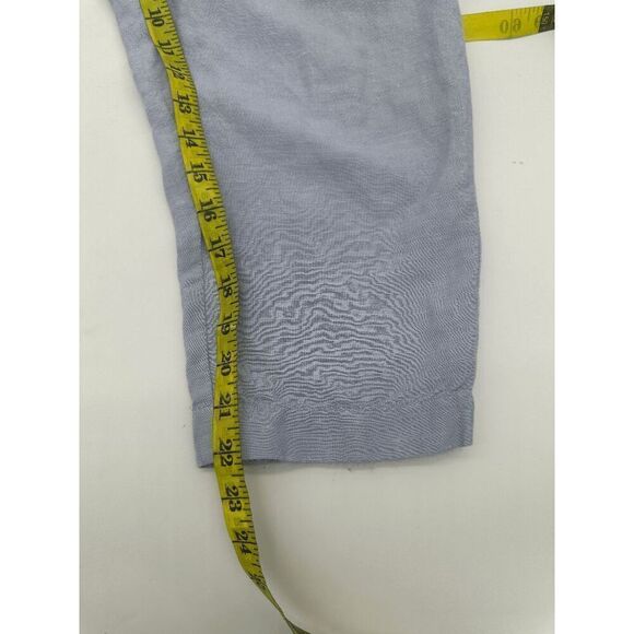Madewell Linen Pants Sz S Elastic Waist W/ Zipper and Pockets Fair Trade Blue - Picture 8 of 11